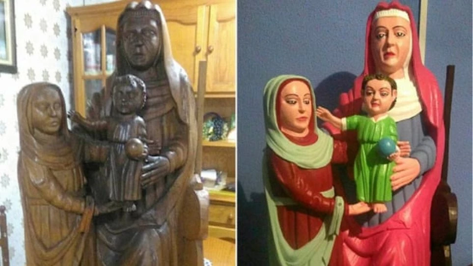 Νέα γκάφα συντηρητή στην Ισπανία: «Έντυσε» την Παναγία και τον Ιησού με ρόμπες